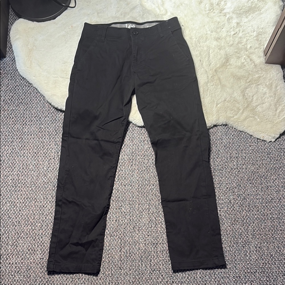 Lee Black Chinos Straight-Leg Pants
